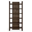Pemberly Row Modern 6 Shelf Open Tall Bookcase Dark Brown Oak Wood