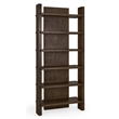 Pemberly Row Modern 6 Shelf Open Tall Bookcase Dark Brown Oak Wood