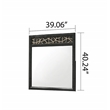 Pemberly Row Modern Mirror Made with Wood and Wooden Pattern in Black