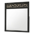 Pemberly Row Modern Mirror Made with Wood and Wooden Pattern in Black