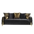 Pemberly Row Modern Sofa Made with Wood & Under-seat Storage in Black