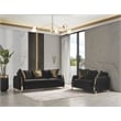 Pemberly Row Modern Sofa Made with Wood & Under-seat Storage in Black