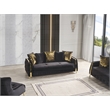 Pemberly Row Modern Sofa Made with Wood & Under-seat Storage in Black