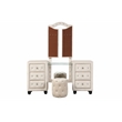 Pemberly Row Crystal Tufted Modern Vanity Set made with Wood in Cream