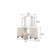 Pemberly Row Crystal Tufted Modern Vanity Set made with Wood in Cream