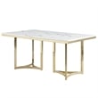 Pemberly Row White Faux Marble Double Pedestal Dining Table (Seats 6)