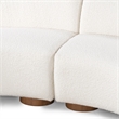 Pemberly Row Ivory Fabric Upholstery Sectional Sofa with Retro Curves