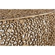 Pemberly Row Oval Shape Coffee Table Made with Aluminum in Gold Color