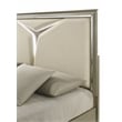 Pemberly Row Modern King Bed Made with Wood & LED Headboard in Silver