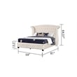 Pemberly Row Crystal Tufted 5PC Full Bedroom Set in Cream made with Wood