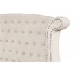 Pemberly Row Crystal Tufted 5PC Full Bedroom Set in Cream made with Wood