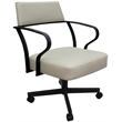 Pemberly Row Swivel Tilt Metal Dining Caster Chair - Ocean Beige - Black