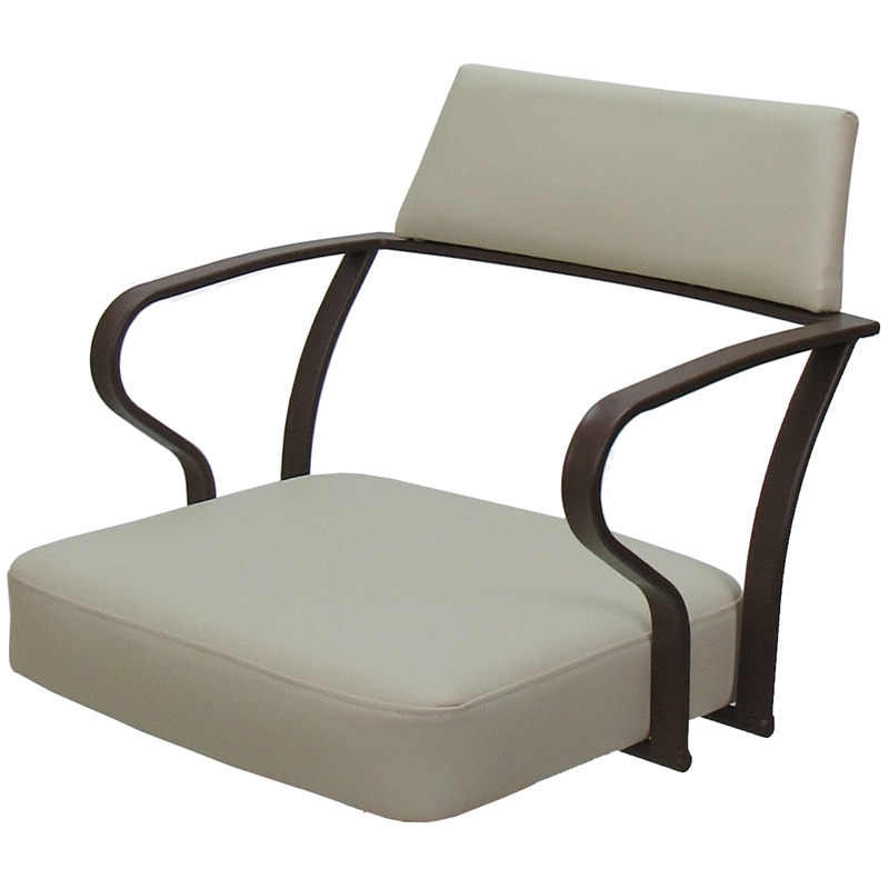 Pemberly Row Swivel Tilt Metal Dining Caster Chair - Ocean Beige - Brown