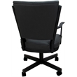 Pemberly Row Swivel Metal Dining Caster Chair - Gray Vinyl - Black Frame