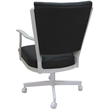 Pemberly Row Swivel Metal Dining Caster Chair - Gray Vinyl - White Frame