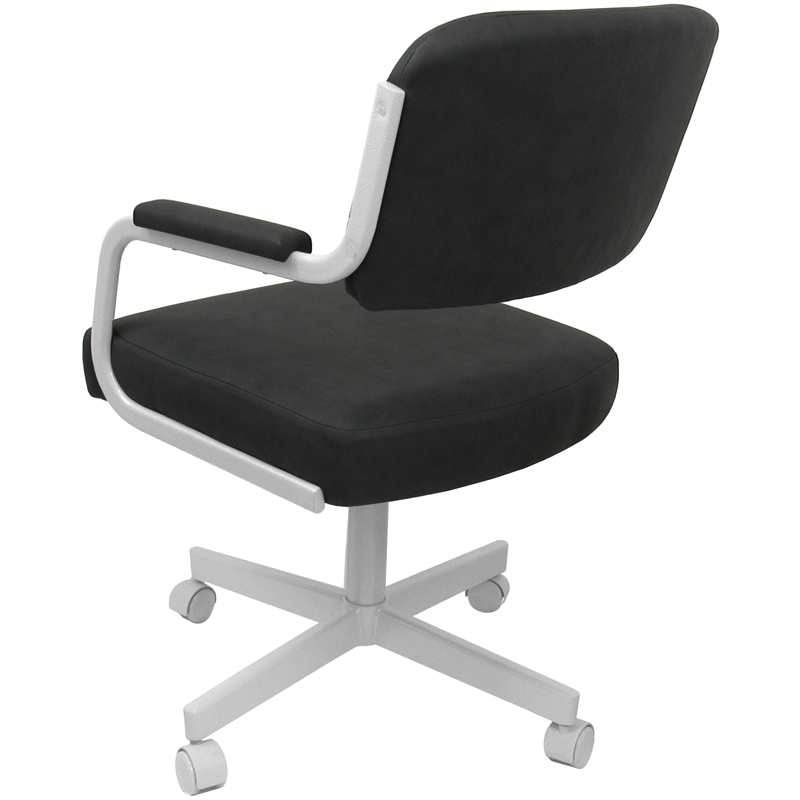 Pemberley Row Upholstered Gray Dining Chair White Frame Swivel Unassembled
