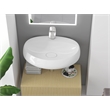 Pemberly Row Oval Ceramic Wall Mount Bathroom Sink in Glossy White