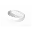 Pemberly Row Oval Ceramic Wall Mount Bathroom Sink in Glossy White