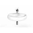 Pemberly Row Oval Ceramic Wall Mount Bathroom Sink in Glossy White