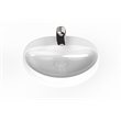 Pemberly Row Oval Ceramic Wall Mount Bathroom Sink in Glossy White