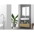 Pemberly Row Oval Ceramic Wall Mount Bathroom Sink in Glossy White