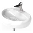 Pemberly Row Oval Ceramic Wall Mount Bathroom Sink in Glossy White