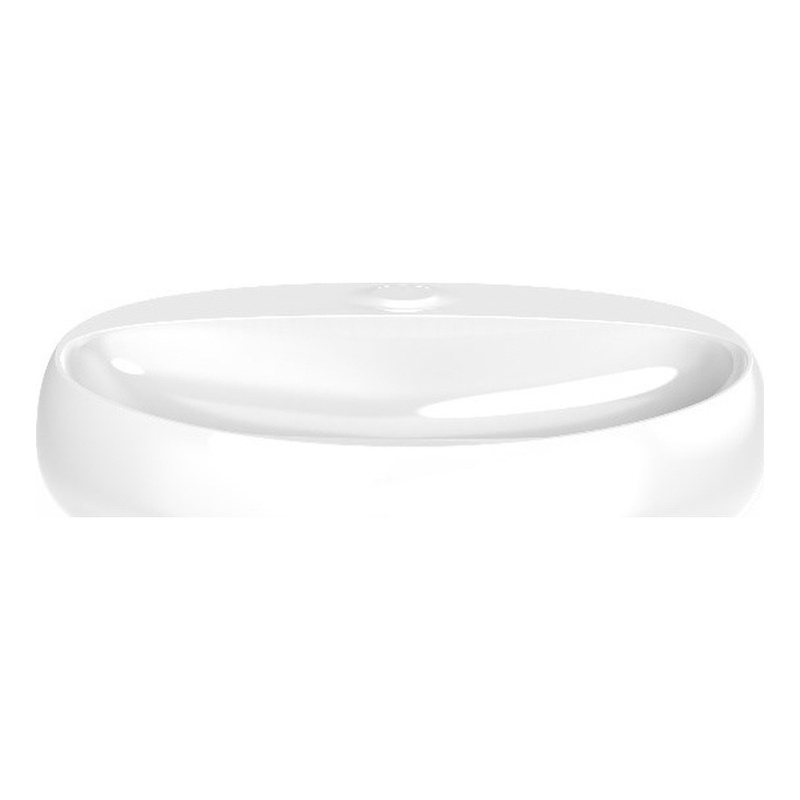 Pemberly Row Ceramic Oval Wall Mount Bathroom Sink in Glossy White
