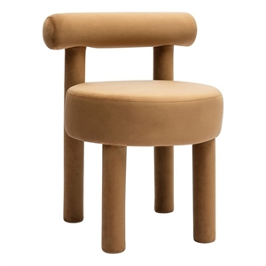 Pemberly Row 19.5&quot Upholstered Modern Velvet Dining Chair in Brown