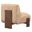 Pemberly Row Fabric Accent Chair Gold Pattern with Dynamic Wood Frame