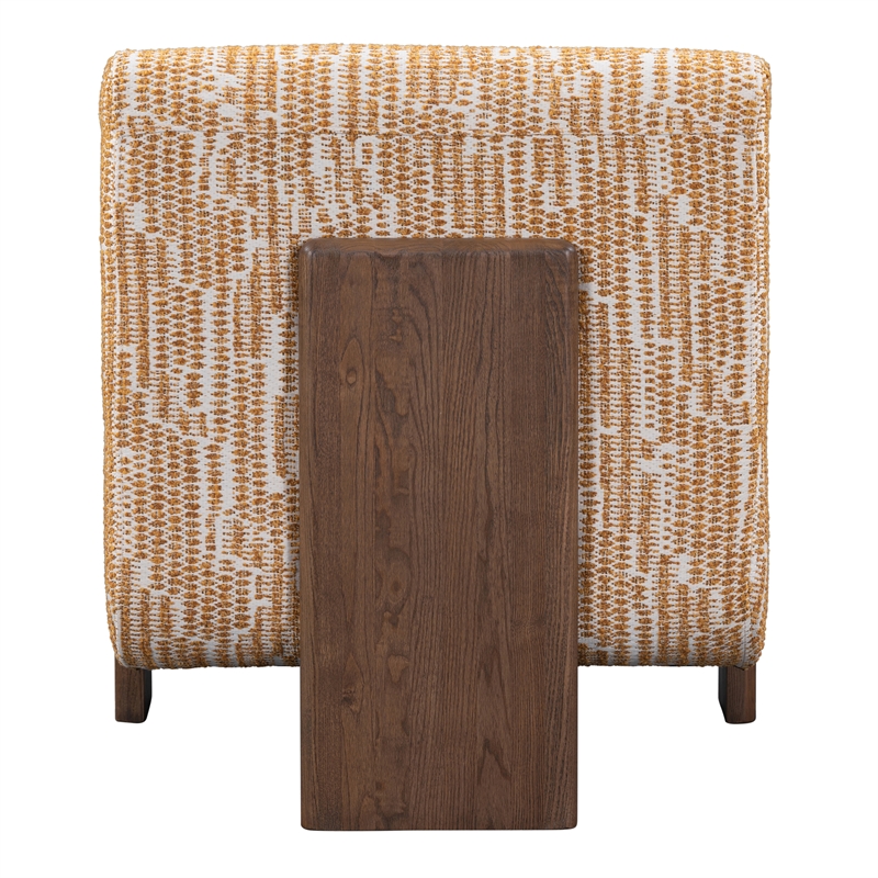 Pemberly Row Fabric Accent Chair Gold Pattern with Dynamic Wood Frame