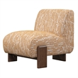Pemberly Row Fabric Accent Chair Gold Pattern with Dynamic Wood Frame