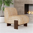 Pemberly Row Fabric Accent Chair Gold Pattern with Dynamic Wood Frame