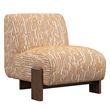 Pemberly Row Fabric Accent Chair Gold Pattern with Dynamic Wood Frame