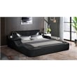 Pemberly Row Smart Multifunctional King Size Bed Made with Wood in Black
