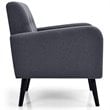 Pemberly Row Contemporary Fabric Arm Chair with Rubber Wood Legs in Gray
