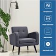 Pemberly Row Contemporary Fabric Arm Chair with Rubber Wood Legs in Gray