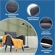Pemberly Row Contemporary Fabric Arm Chair with Rubber Wood Legs in Gray