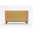 Pemberly Row 6-Drawer Modern Wood & Stainless Steel Dresser in Wash Gray