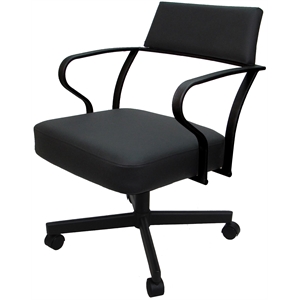 Pemberly Row Swivel Tilt Metal Dining Caster Chair - Black - Black