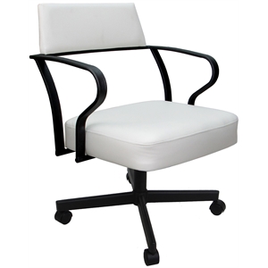 Pemberly Row Swivel Tilt Metal Dining Caster Chair - White - Black