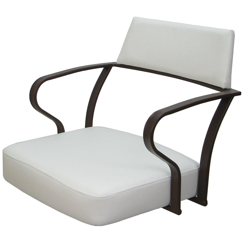 Pemberly Row Swivel Tilt Metal Dining Caster Chair - White - Brown