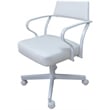 Pemberly Row Swivel Tilt Metal Dining Caster Chair - White - White