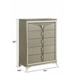 Pemberly Row Modern Queen 5PC Bedroom Set Made with Wood in Silver