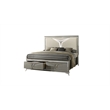 Pemberly Row Modern Queen 5PC Bedroom Set Made with Wood in Silver