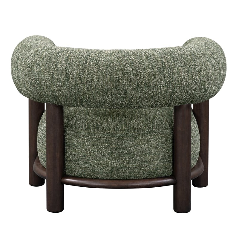 Pemberly Row Fabric Upholstered Accent Chair Green with Wood Frame