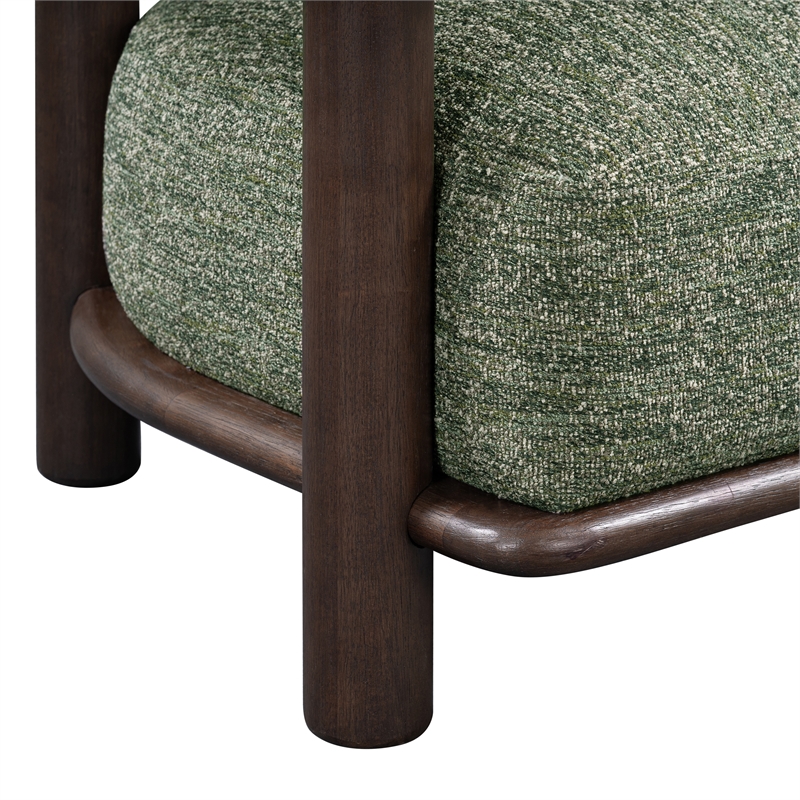 Pemberly Row Fabric Upholstered Accent Chair Green with Wood Frame