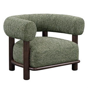 Pemberly Row Fabric Upholstered Accent Chair Green with Wood Frame
