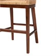 Pemberly Row Natural Rattan and Walnut Brown Acacia Wood Counter Stool