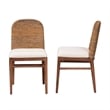 Pemberly Row Natural Seagrass and Acacia Wood 2-Piece Dining Chair Set