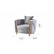 Pemberly Row Thick Velvet Fabric Upholstered Chair Made With Wood in Gray